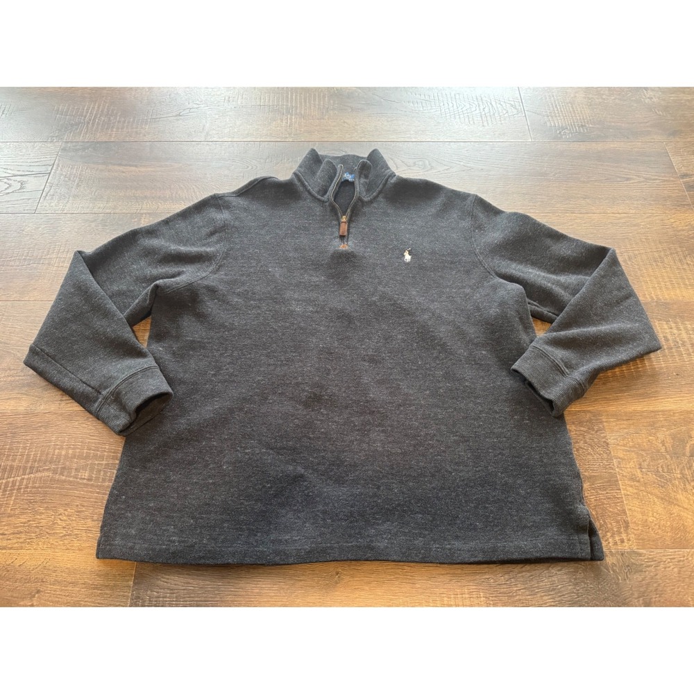 Polo Ralph Lauren Men‎ Quarter Zip Pullover Sweatshirt Charcoal XL